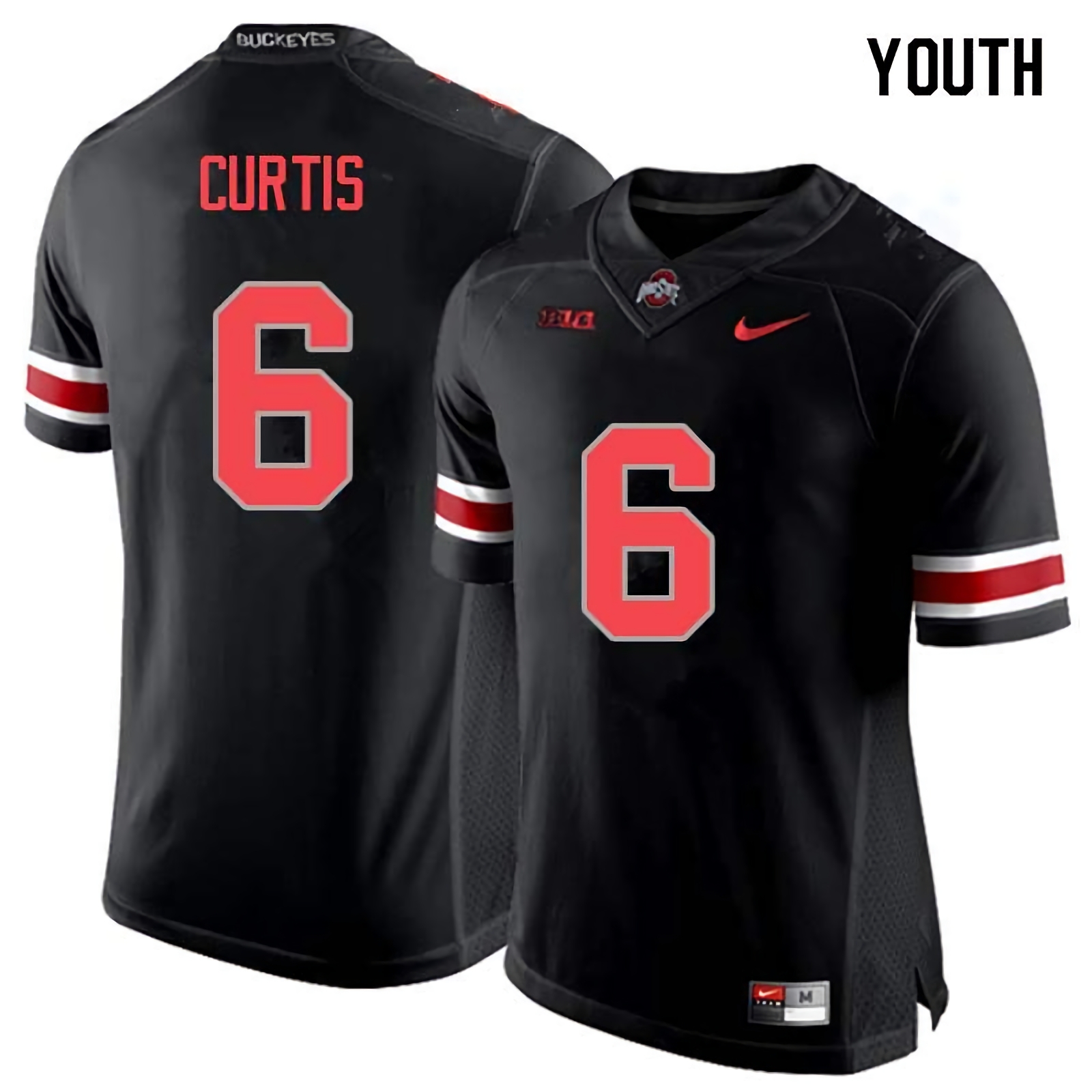 Kory Curtis Ohio State Buckeyes Youth NCAA #6 Nike Blackout College Stitched Football Jersey FLI4556KZ